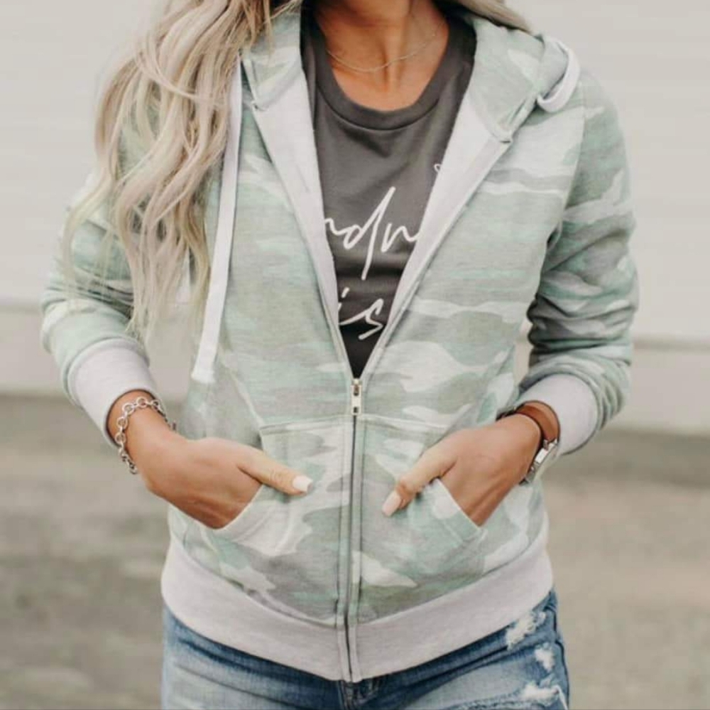Camo Zip Up Hoodie